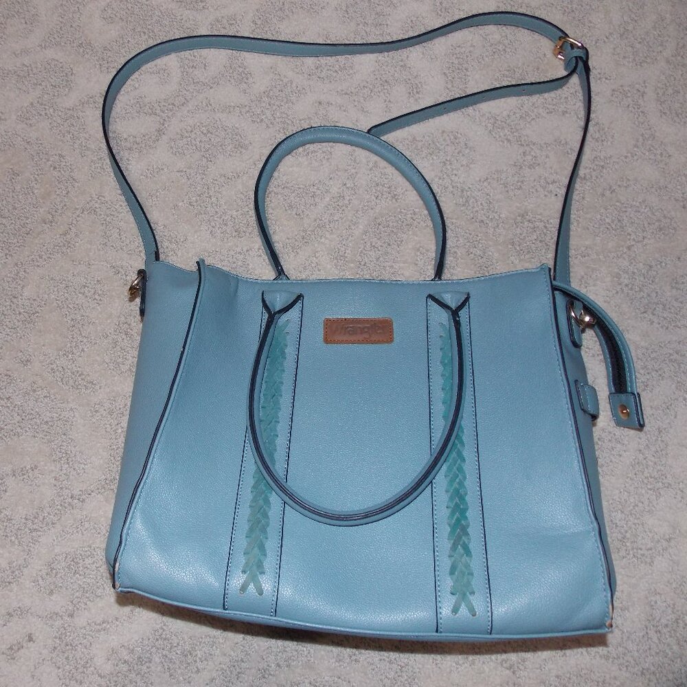Wrangler Light Blue Tote Bag with Teal Accents